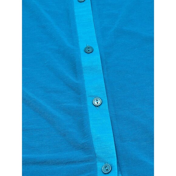 dots sleeveless shirt sheer collar polyester button down lace blue small READ - Picture 2 of 11